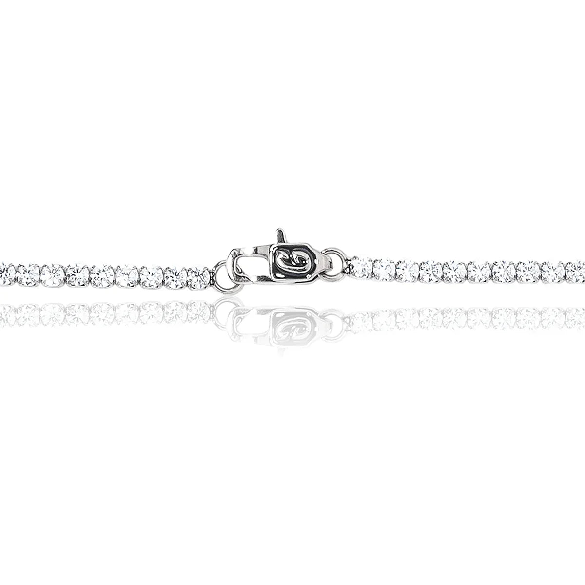 Micro Tennis Chain in White Gold