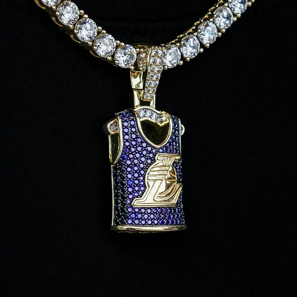 Los Angeles Lakers Official NBA Jersey Pendant - Yellow Gold