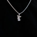 Micro Saint Michael Pendant in White Gold