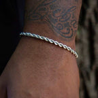 Rope Bracelet in White Gold (Adjustable)- 4mm