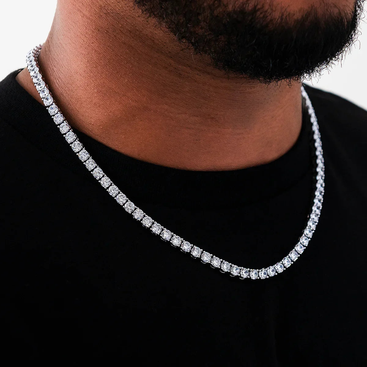 Diamond Tennis Chain in White Gold- 5mm