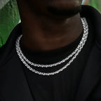 Diamond Mixed Oval Cut Tennis Chain in White Gold - 5mm