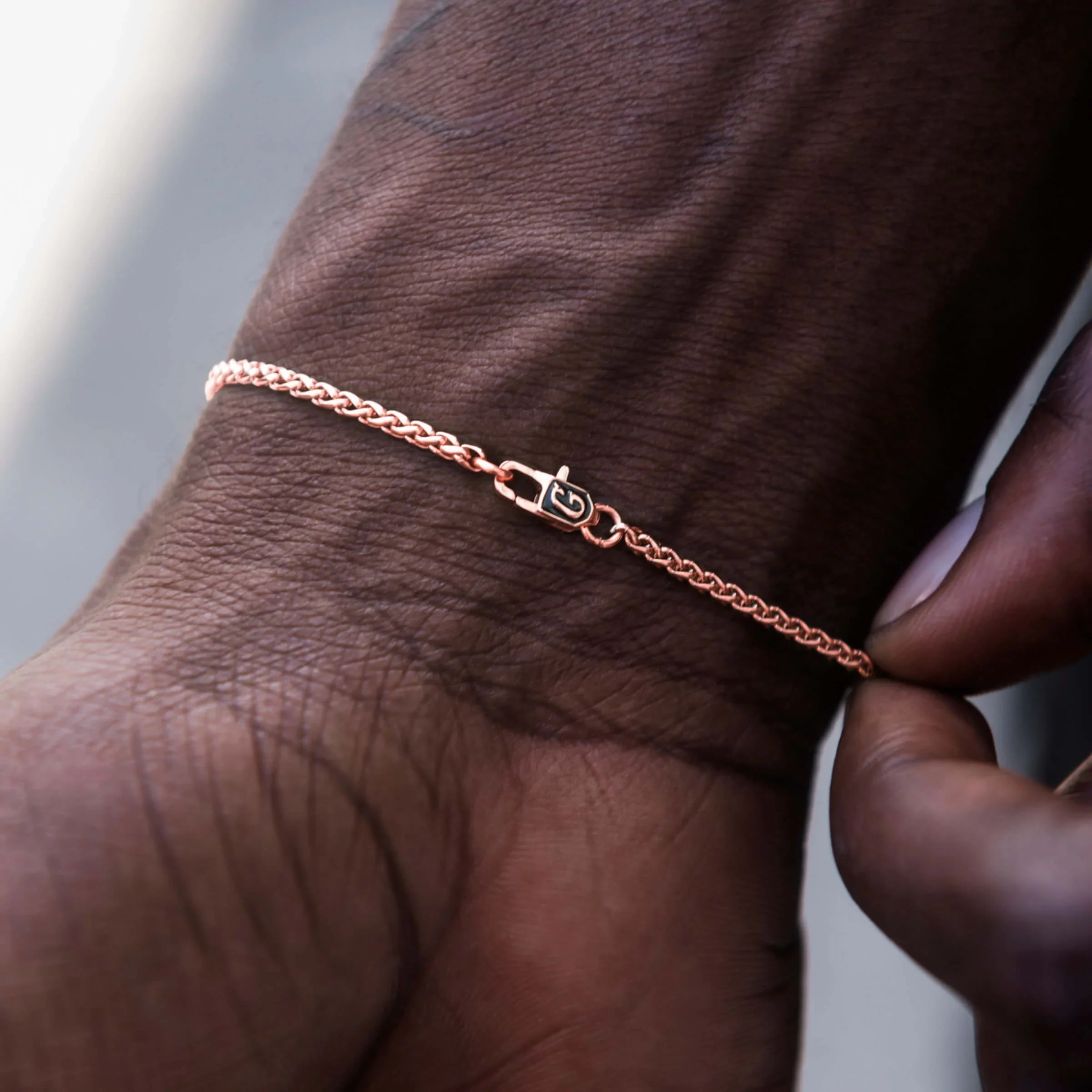 Palm Chain + Bracelet Bundle in Rose Gold - 2MM