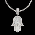 Hamsa Pendant in White Gold