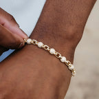 Iced Ball Box Link Chain + Bracelet Bundle in Yellow Gold