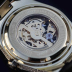 42MM Iced Alpha Era® Luminous Skeleton Gold w/ Rubber Strap
