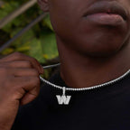 Washington Commanders Official NFL Micro Logo Pendant in White Gold