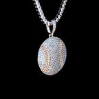 Pave Baseball Pendant in White Gold