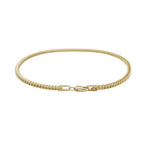 Franco Chain Bracelet in Hollow Yellow Gold - 2mm