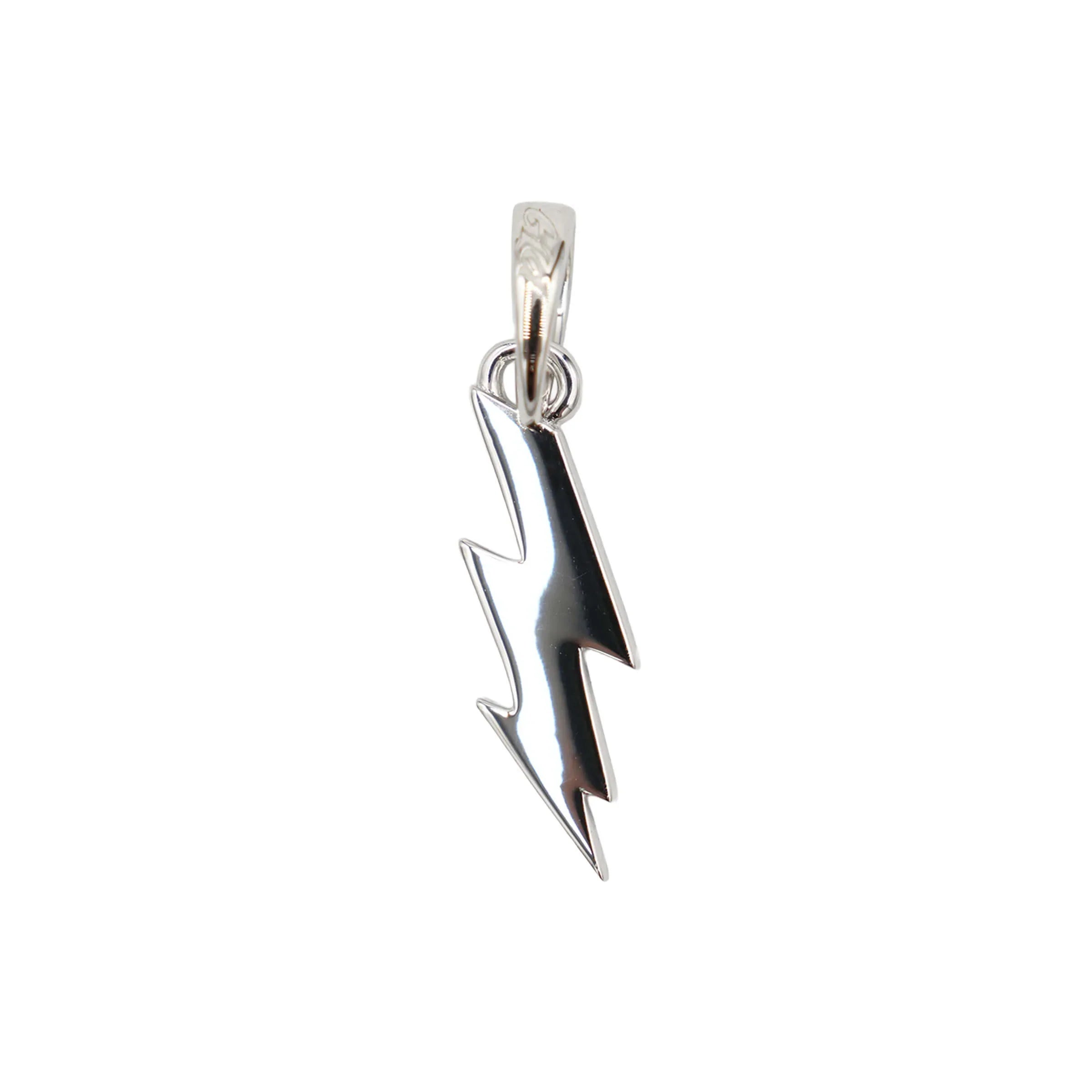 Simple Micro Lightning Bolt Pendant in Sterling Silver