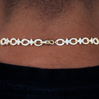 Iced Star Cable Link Chain - Yellow Gold