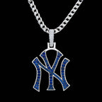 New York Yankees Official MLB Logo Pendant in White Gold