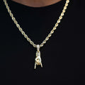 Micro Italian Hand Mano Cornuto Pendant in Yellow Gold