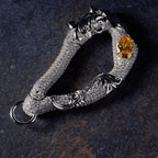 GLD X Bloody Osiris Iced Moissanite Carabiner in White Gold Vermeil