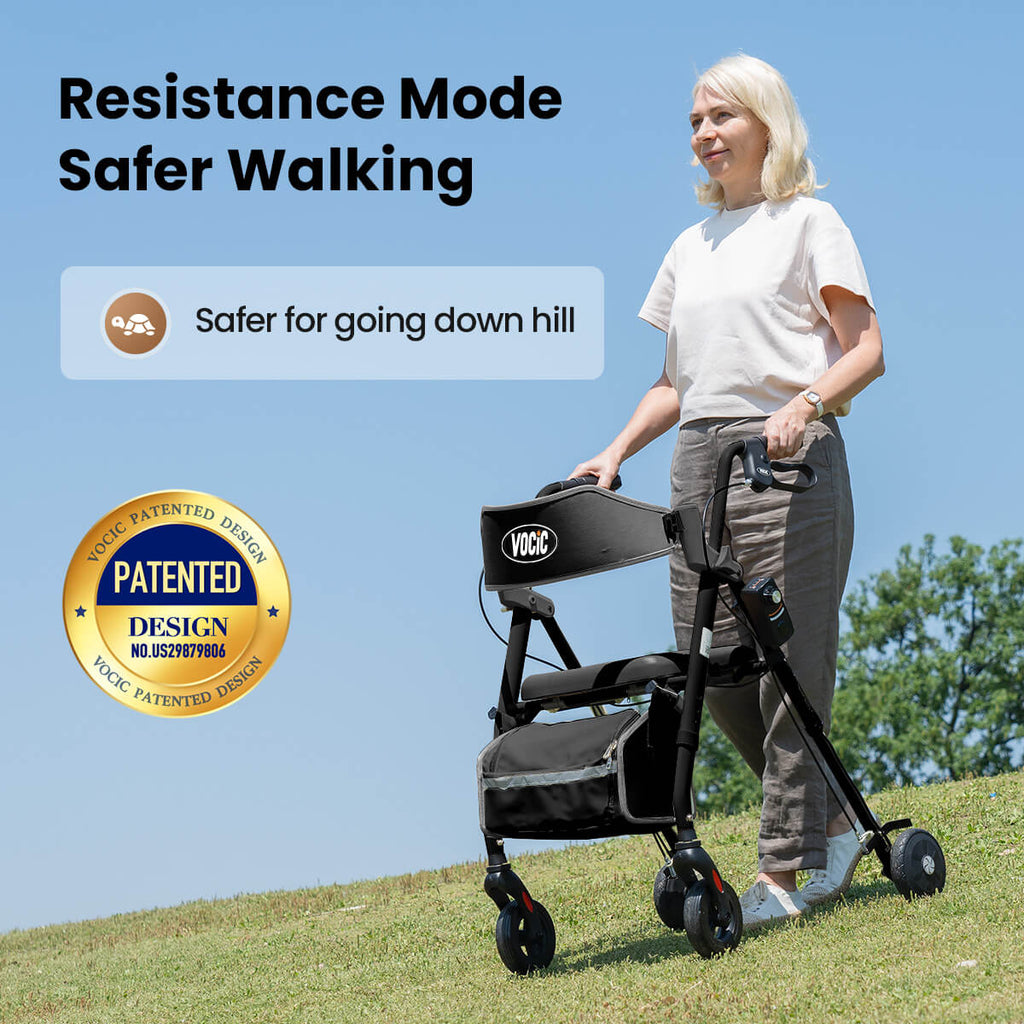 Z63 Rollator with Adjustable Resistance - Speed Control Walker