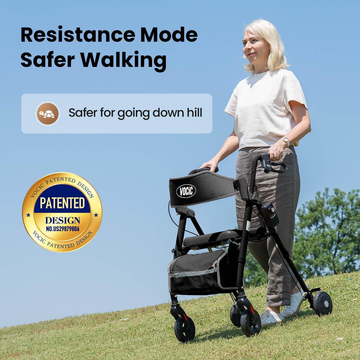 Z63 Rollator with Adjustable Resistance - Speed Control Walker