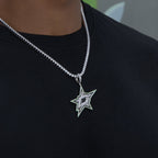Dallas Stars Official NHL Logo Pendant in White Gold
