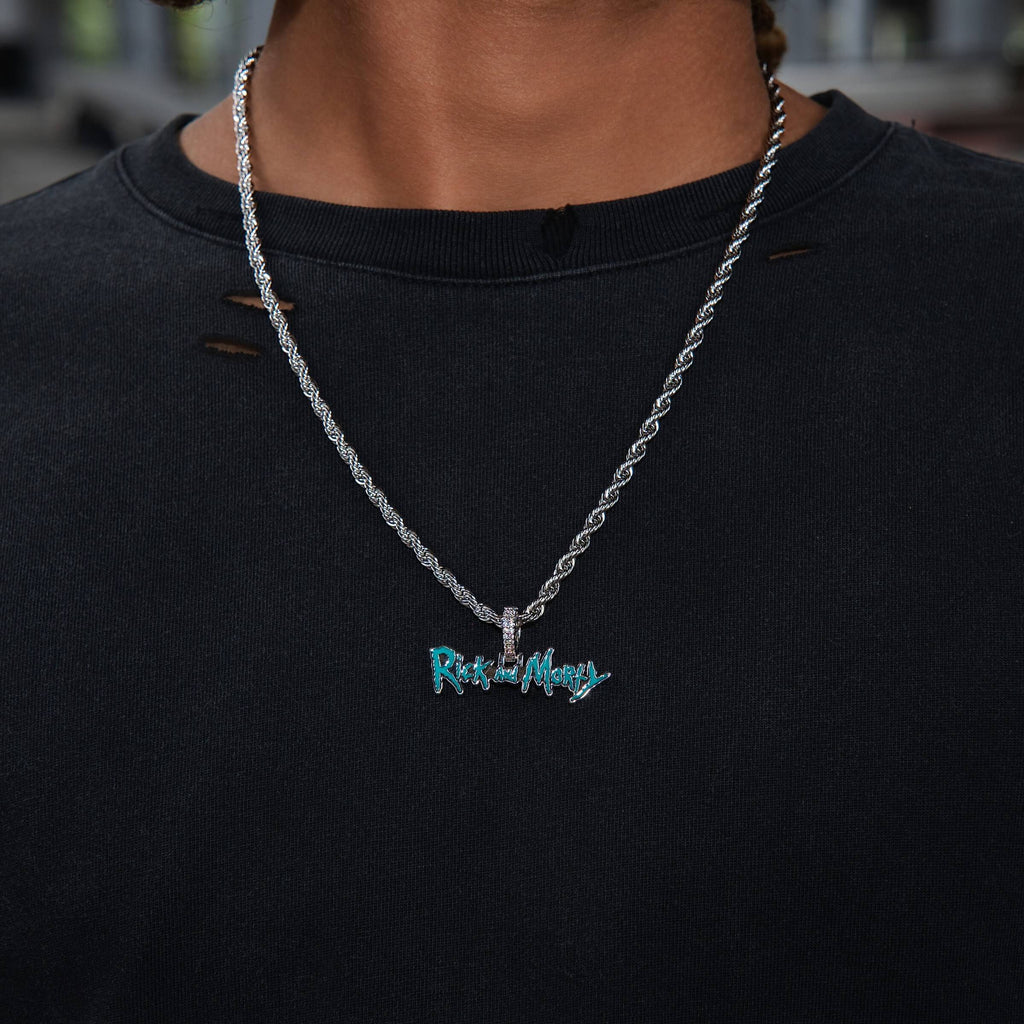 Rick & Morty Official Warner Bros. Pendant in White Gold
