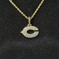 Chicago Bears Official NFL Micro Logo Pendant in Yellow Gold