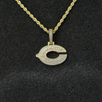 Chicago Bears Official NFL Micro Logo Pendant in Yellow Gold