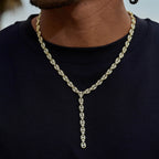 Iced Valentina Lariat Necklace in Yellow Gold