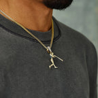Los Angeles Dodgers Betts Official MLBPA Polished Batting Pendant in Yellow Gold