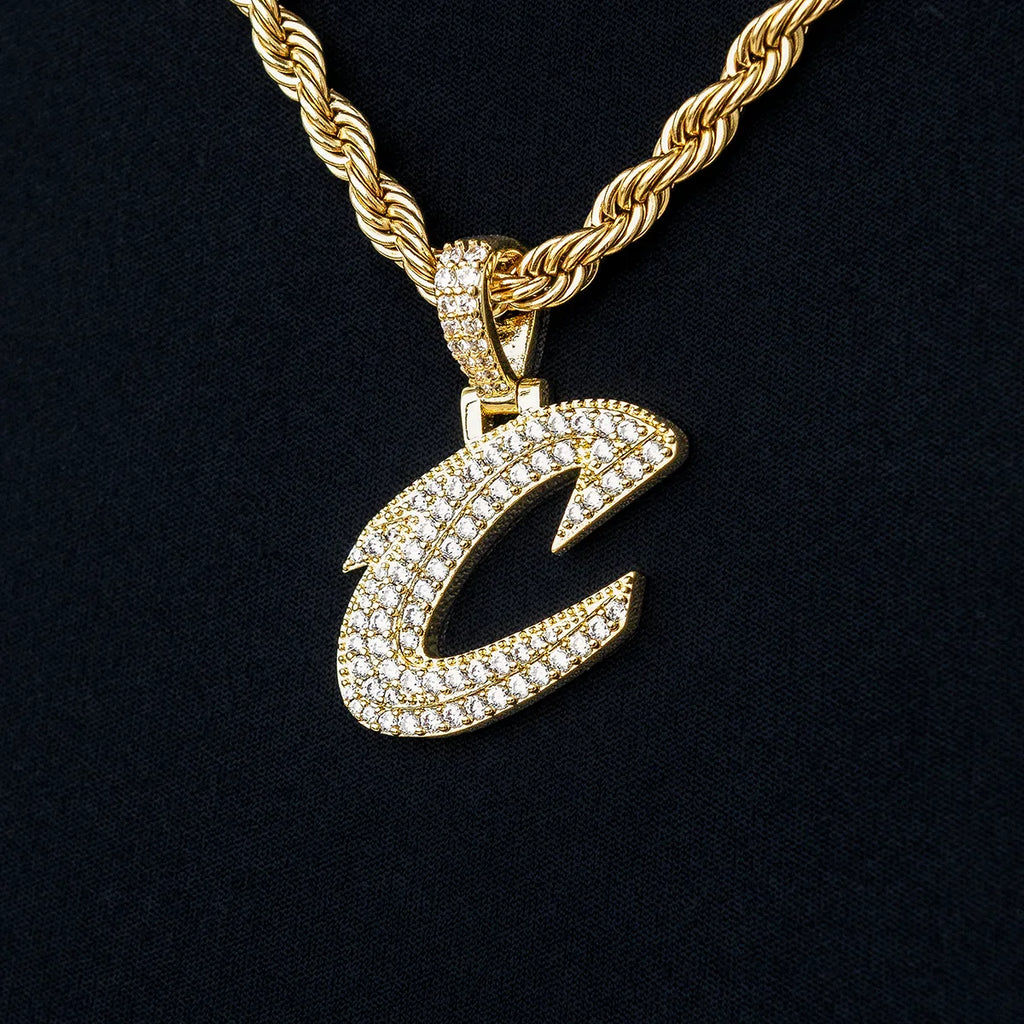 Cleveland Cavaliers Official NBA Micro Logo Pendant in Yellow Gold