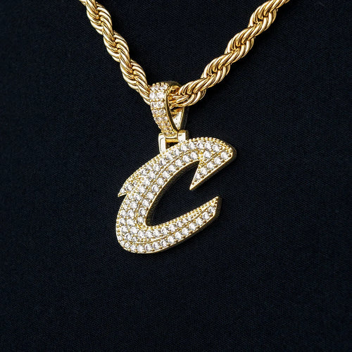 Cleveland Cavaliers Official NBA Micro Logo Pendant in Yellow Gold
