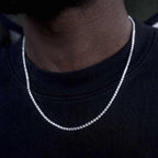 Micro Tennis Chain in White Gold