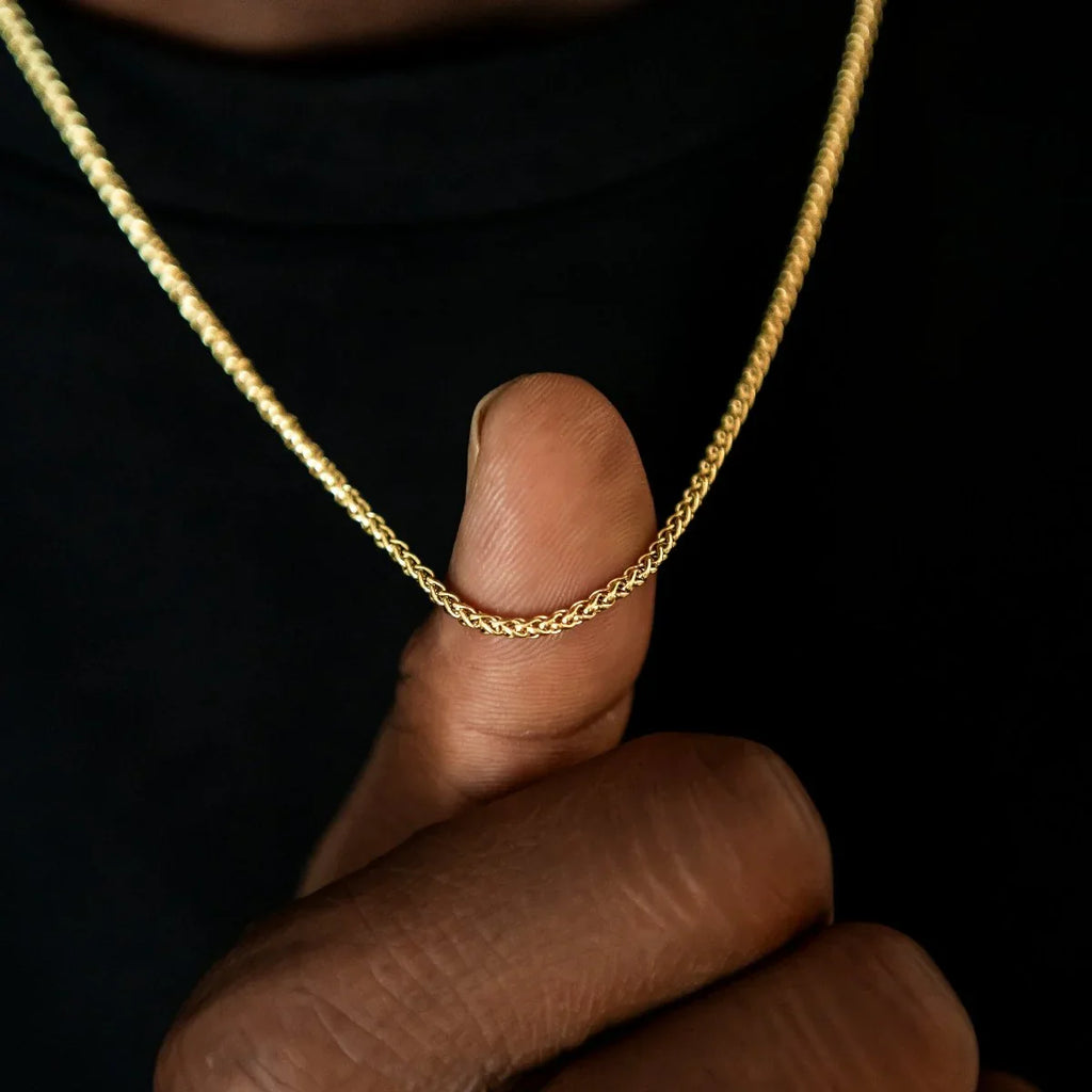 Palm Chain + Bracelet Bundle in Yellow Gold- 2mm