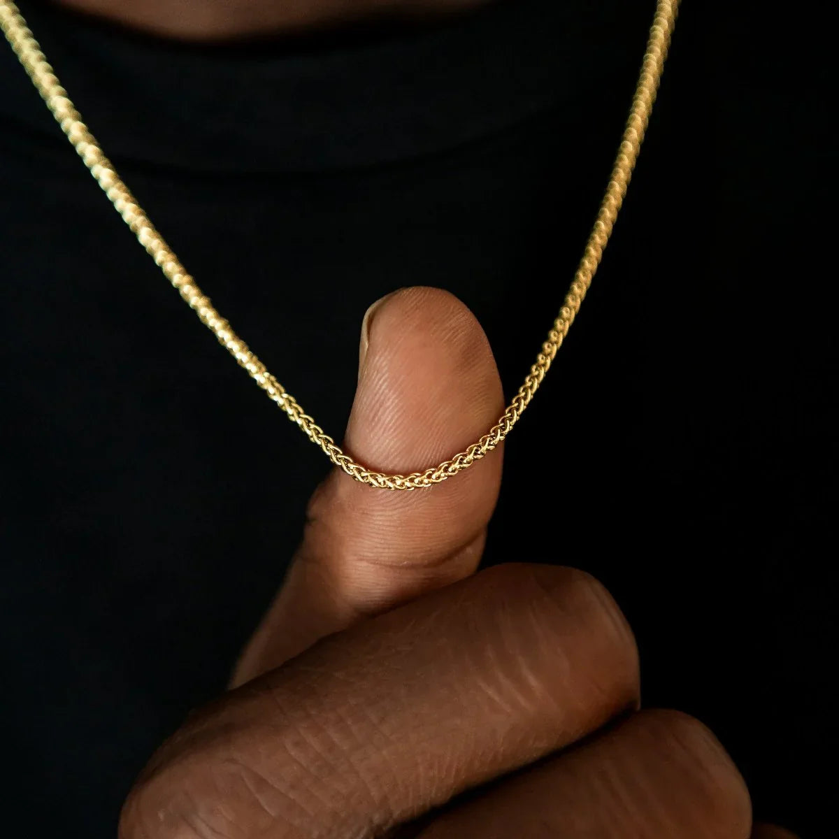 Palm Chain + Bracelet Bundle in Yellow Gold- 2mm
