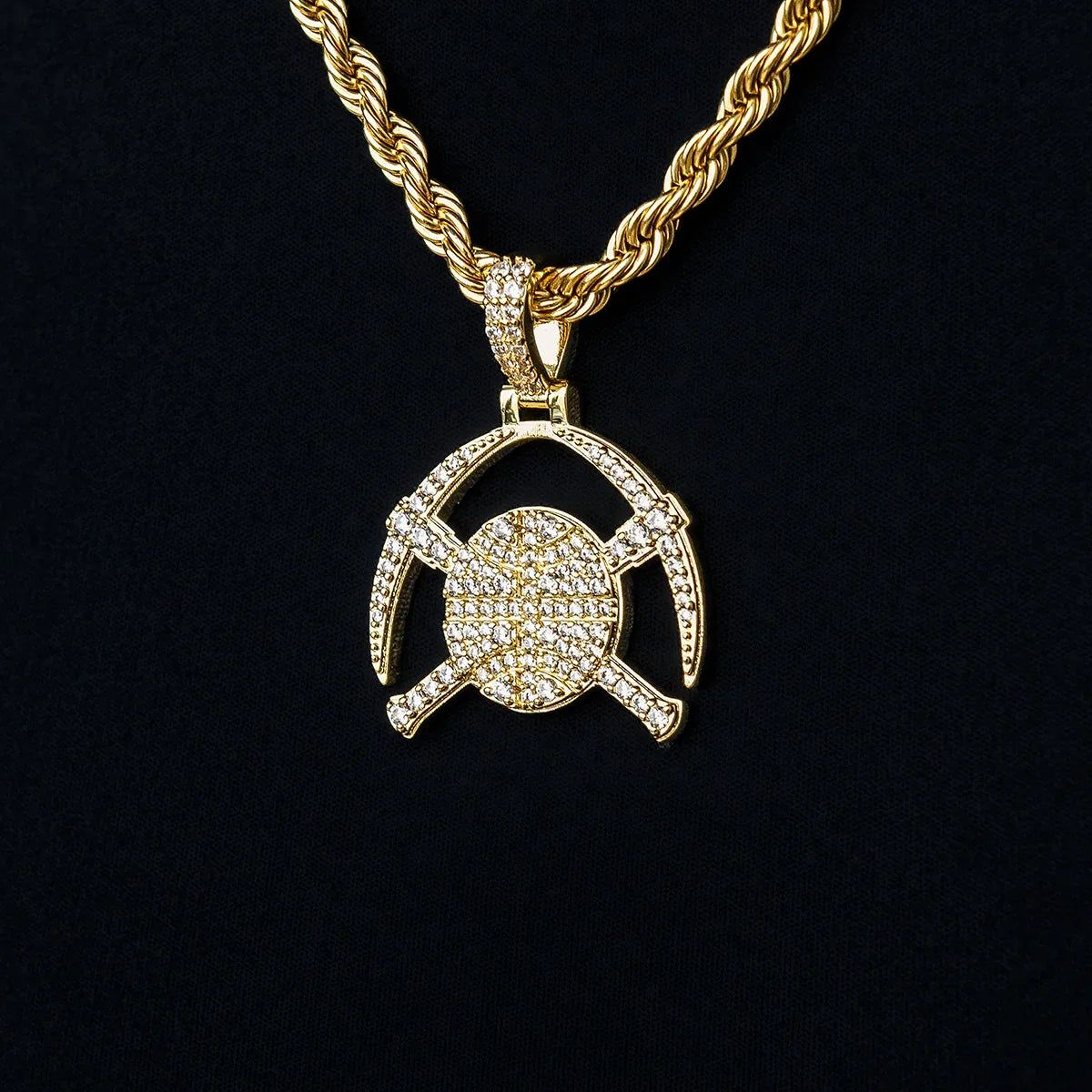 Denver Nuggets Official NBA Micro Logo Pendant in Yellow Gold
