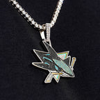 San Jose Sharks Official NHL Logo Pendant in White Gold