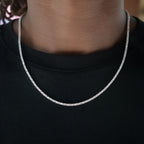 Diamond Tennis Chain + Bracelet Bundle in White Gold- 2mm