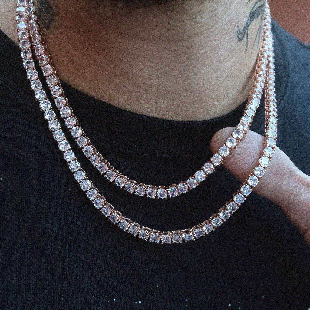 Diamond Tennis Chain in Rose Gold- 5mm