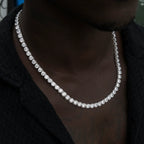 Bezel Tennis Chain in White Gold- 5mm