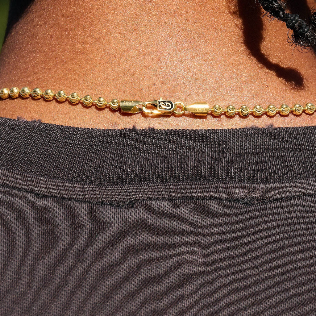 Moon Cut Ball Chain in Yellow Gold Vermeil - 4mm