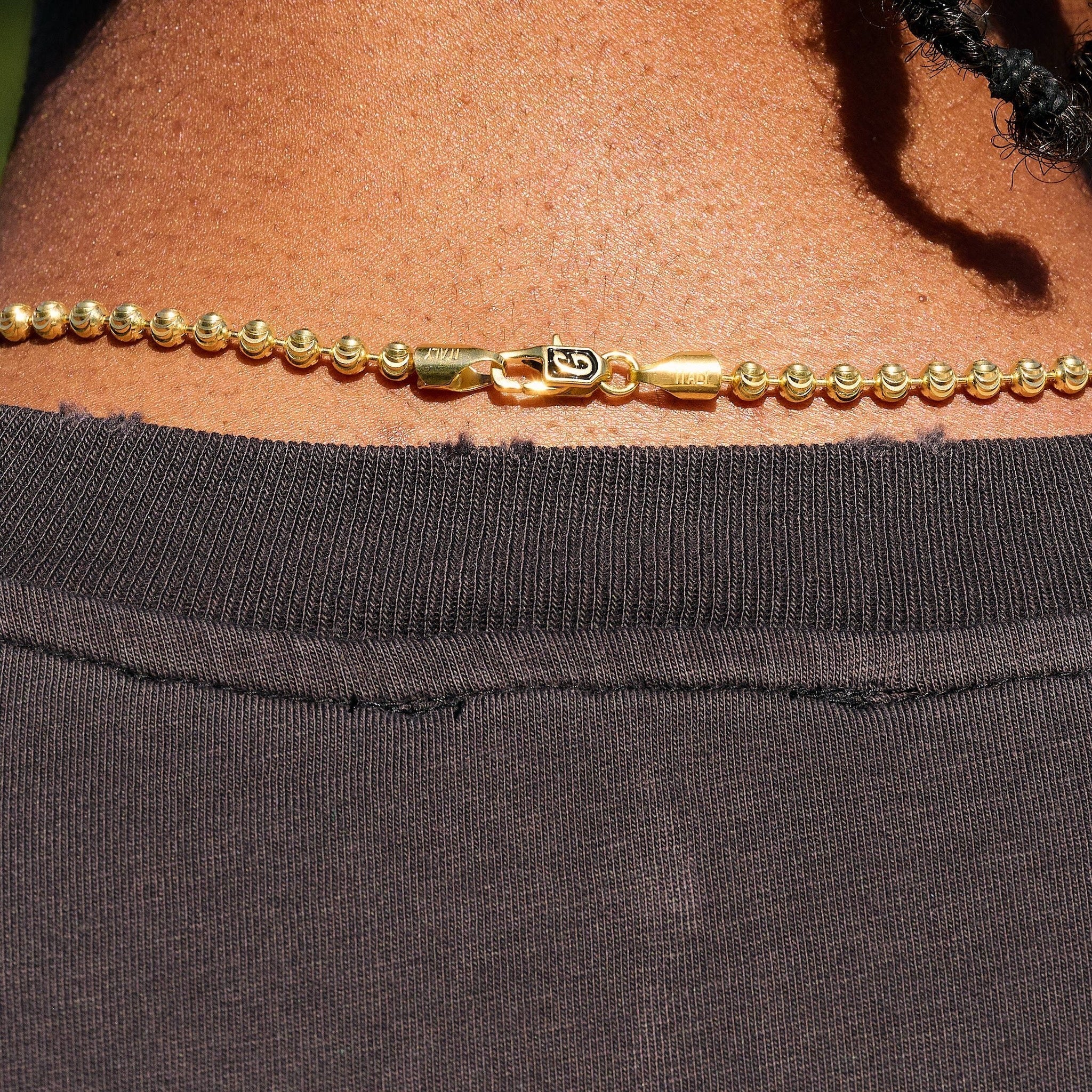 Moon Cut Ball Chain in Yellow Gold Vermeil - 4mm
