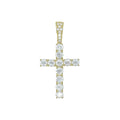 Men's Moissanite Diamond Cross Pendant in Yellow Gold Vermeil