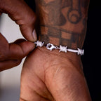 Iced Barbed Wire + 6mm Micro Diamond Prong Bracelet Bundle in White Gold
