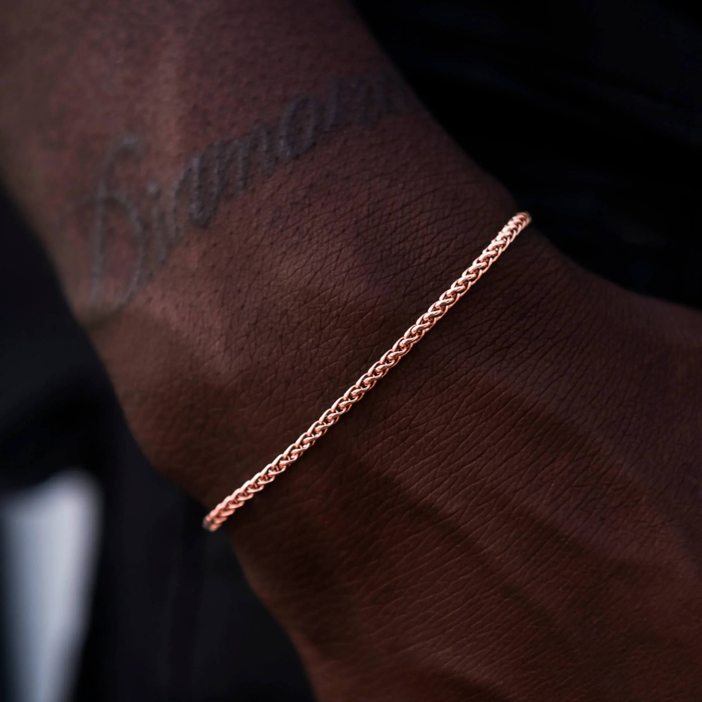 Palm Chain Bracelet in Rose Gold - 2mm