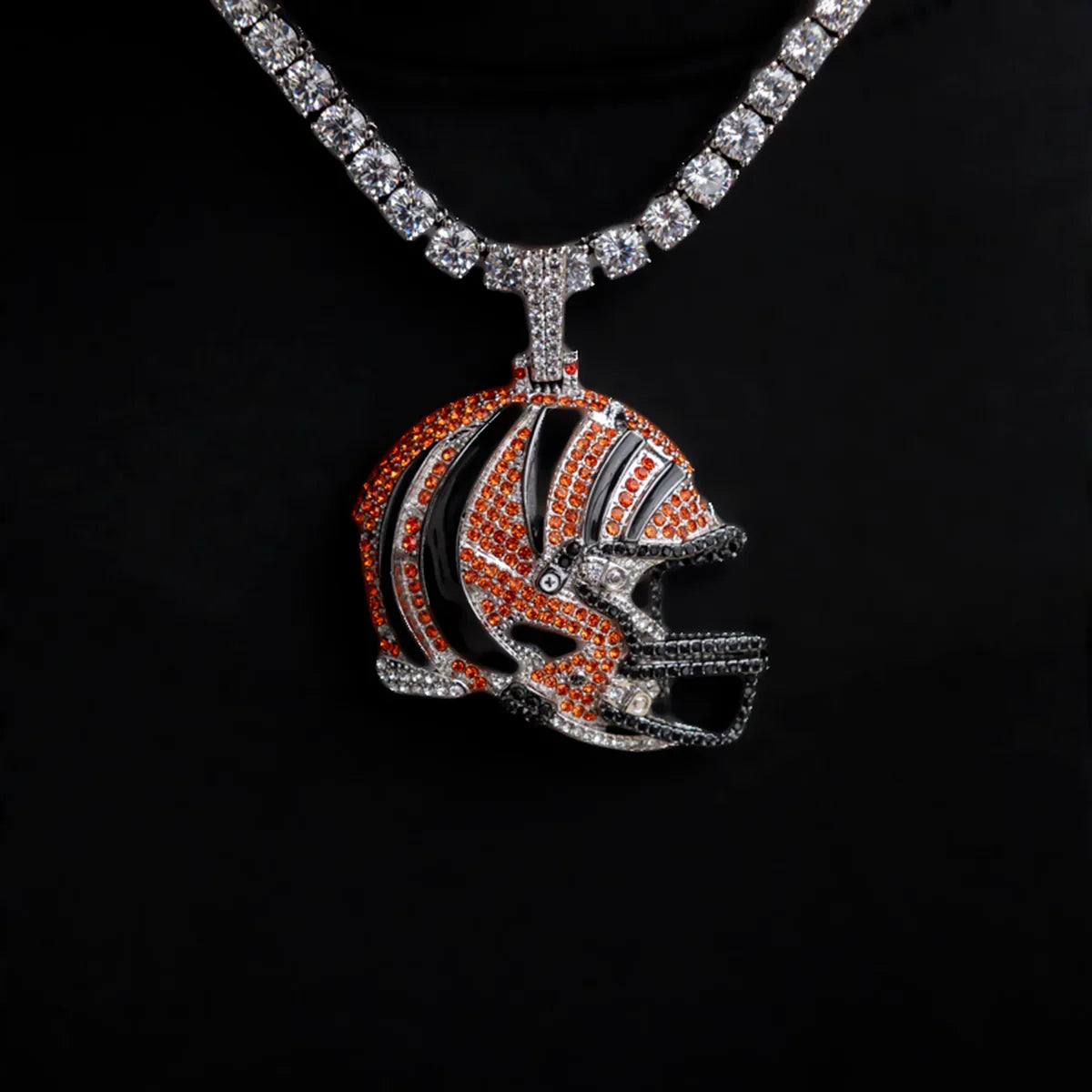 2025 Cincinnati Bengals Team Helmet Pendant - White Gold