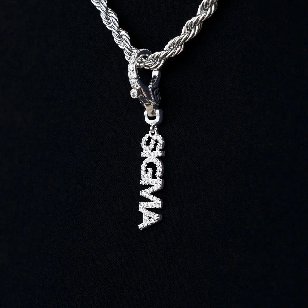 "Sigma" Clip On Pendant in White Gold