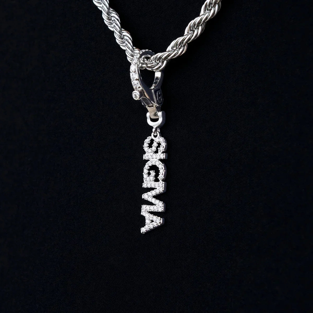 "Sigma" Clip On Pendant in White Gold