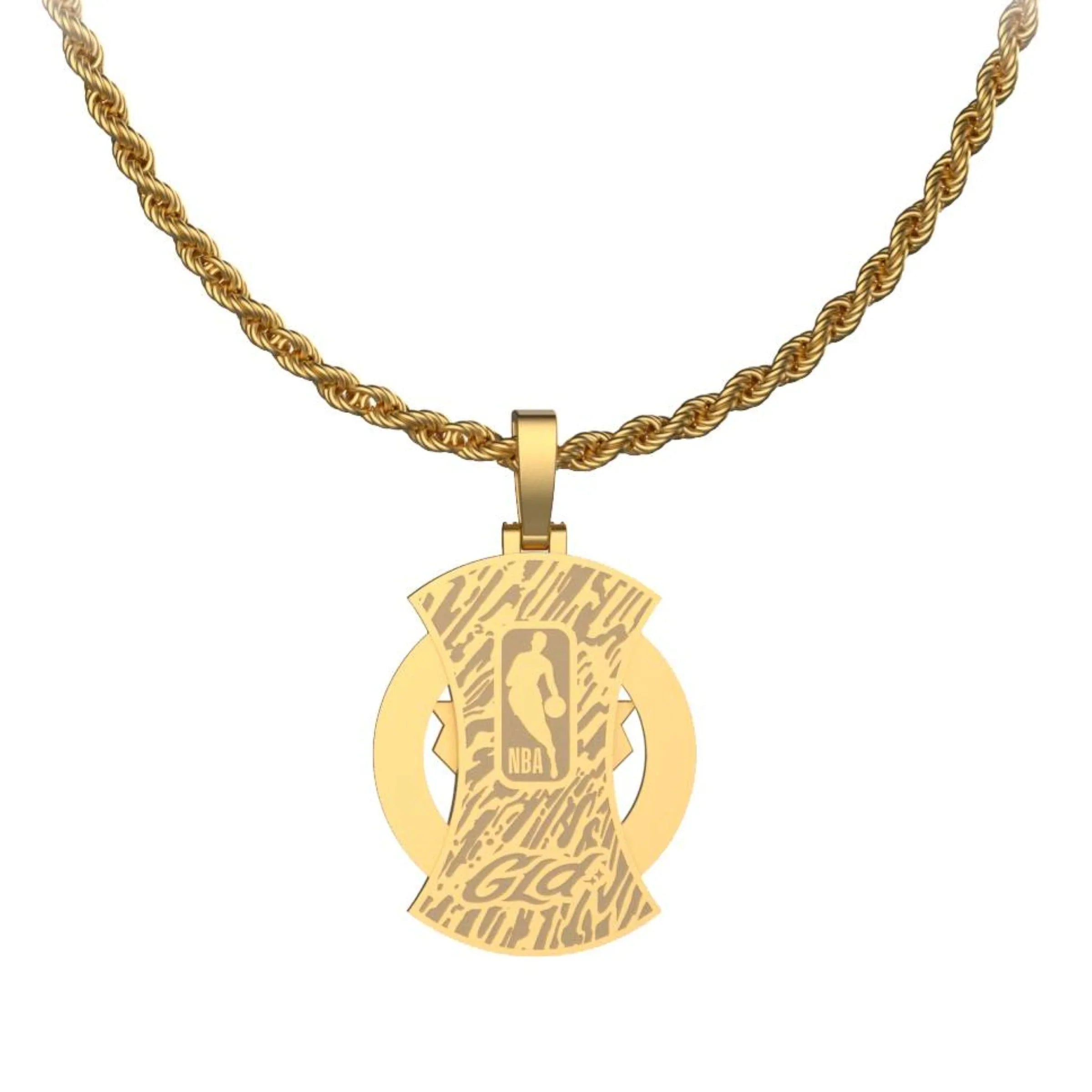 Moissanite New York Knicks Official NBA 2026 Championship Pendant in Yellow Gold Vermeil