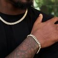Diamond Cuban Chain + Bracelet Bundle in Yellow Gold - 8.5mm