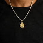 Simple Fire Heart Cross Pendant in Yellow Gold