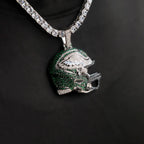 2025 Philadelphia Eagles Team Helmet Pendant - White Gold