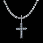 Micro Diamond Cross Pendant in White Gold