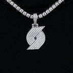 Portland Trail Blazers Official NBA Micro Logo Pendant in White Gold